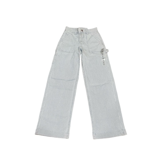 NWT AE blue and white striped wide leg jeans - Picture 1 of 3